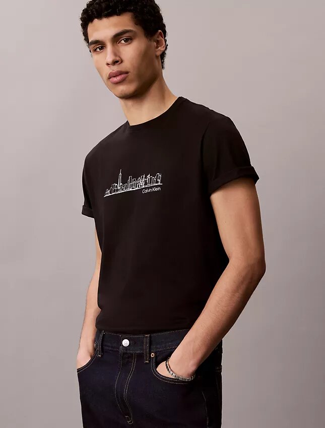 City Skyline-grafik Klassisk T-shirt City Skyline-grafik Klassisk T-shirt
