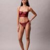 CK Black blommig spets Thong