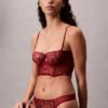 CK Black blommig spets Thong