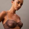 CK Black blommig spets, Unlined balconette-bh