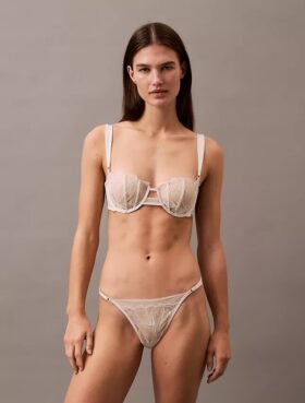 CK Black blommig spets, Unlined balconette-bh