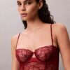 CK Black blommig spets, Unlined balconette-bh