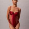 CK Black bodysuit i blommig spets