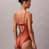 CK Black bodysuit i blommig spets