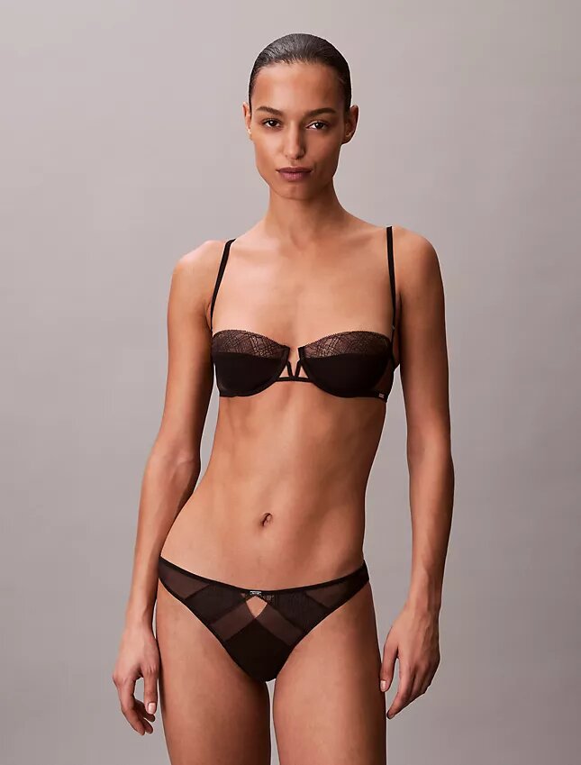 CK Black Geo-spets, Unlined balconette-bh CK Black Geo-spets, Unlined balconette-bh