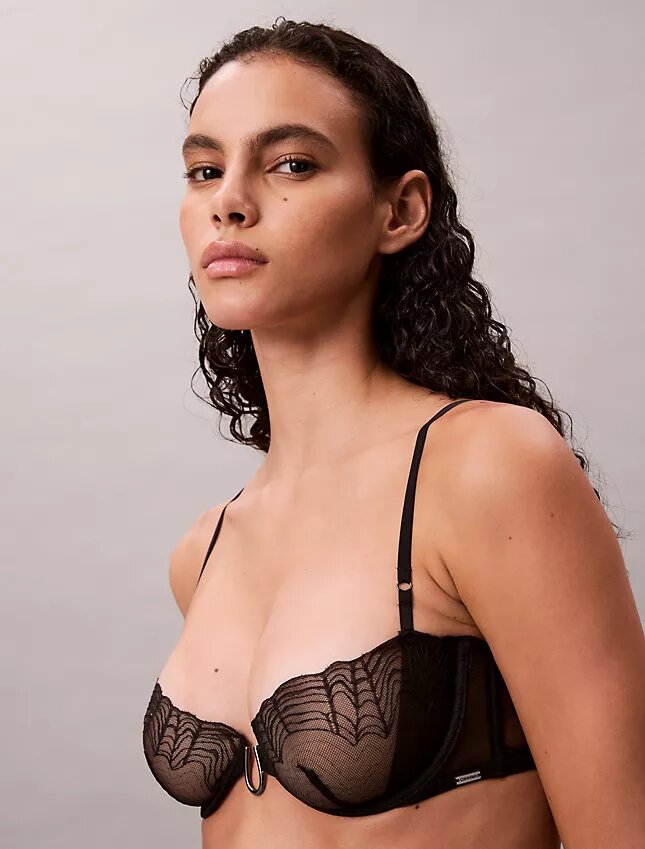 CK Black Geo-spets, Unlined balconette-bh CK Black Geo-spets, Unlined balconette-bh