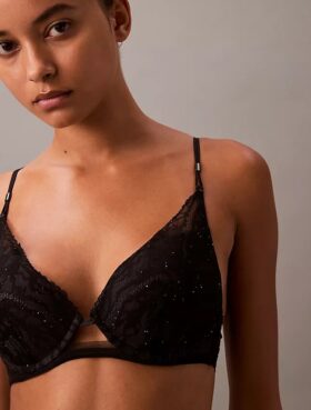 CK Black Push-Up-bh med blommig spets CK Black Push-Up-bh med blommig spets