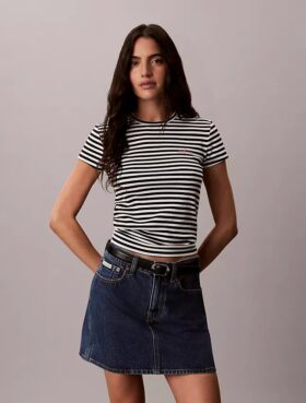 Contour Rib Logo Graphic Slim T-shirt