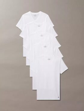 Cotton Classics 5-pack T-shirt med klassisk passform och V-ringning
