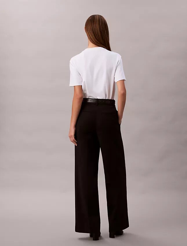 Cotton Stretch-byxor med vida ben Cotton Stretch-byxor med vida ben