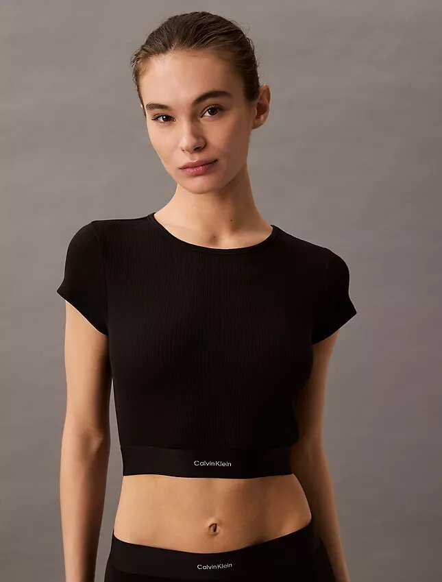Cotton Stretch Rib Cropped Tee Cotton Stretch Rib Cropped Tee