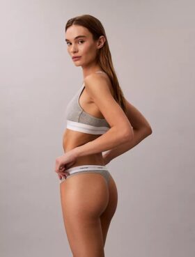 Cotton Stretch-ribbad Thong