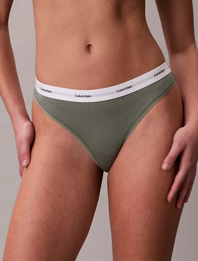 Cotton Stretch-ribbad Thong Cotton Stretch-ribbad Thong