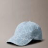 Denim-baseballkeps med emblem-logotyp över hela ytan Denim-baseballkeps med emblem-logotyp över hela ytan