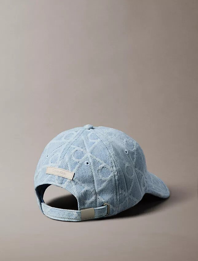 Denim-baseballkeps med emblem-logotyp över hela ytan Denim-baseballkeps med emblem-logotyp över hela ytan