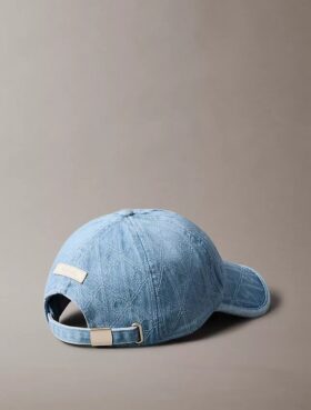 Denim-baseballkeps med emblem-logotyp över hela ytan Denim-baseballkeps med emblem-logotyp över hela ytan