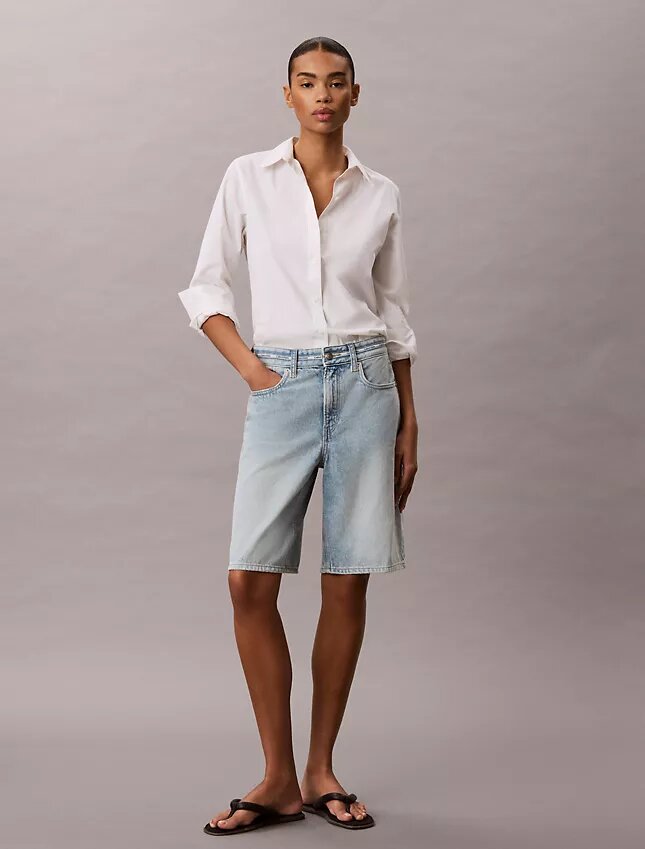 Denim Bermudashorts med logotyp Denim Bermudashorts med logotyp