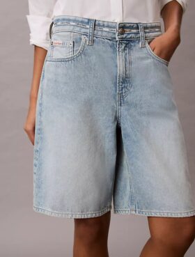 Denim Bermudashorts med logotyp