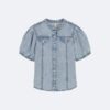 Denim-skjorta med knappar för flickor Denim-skjorta med knappar för flickor
