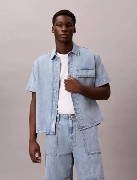 Denim Utility Shirt med knappar