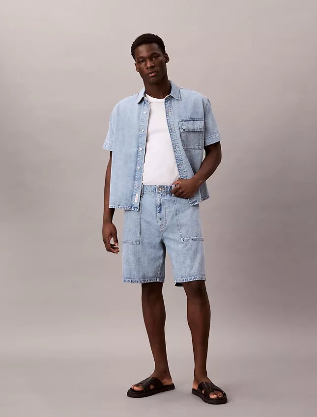 Denim Utility Shirt med knappar Denim Utility Shirt med knappar