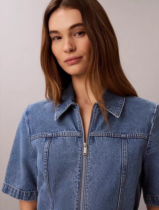 Denimklänning med bälte Denimklänning med bälte