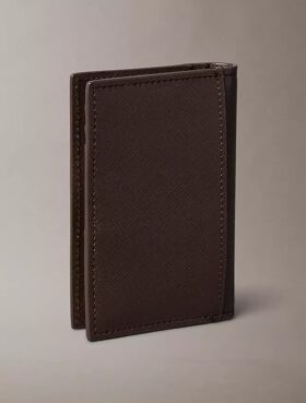 Elegant kompakt bifold-plånbok i Saffiano
