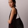 Emblem Mesh Bucket Bag