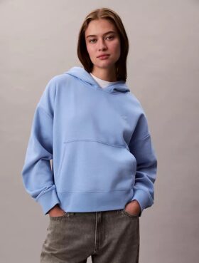 Fleece-hoodie med arkivlogotyp