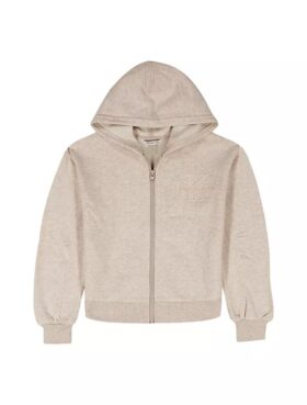 Fleece-hoodie med dragkedja för flickor Fleece-hoodie med dragkedja för flickor