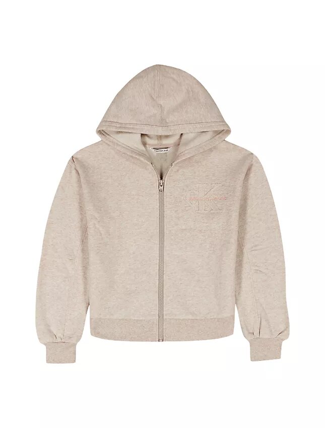 Fleece-hoodie med dragkedja för flickor Fleece-hoodie med dragkedja för flickor