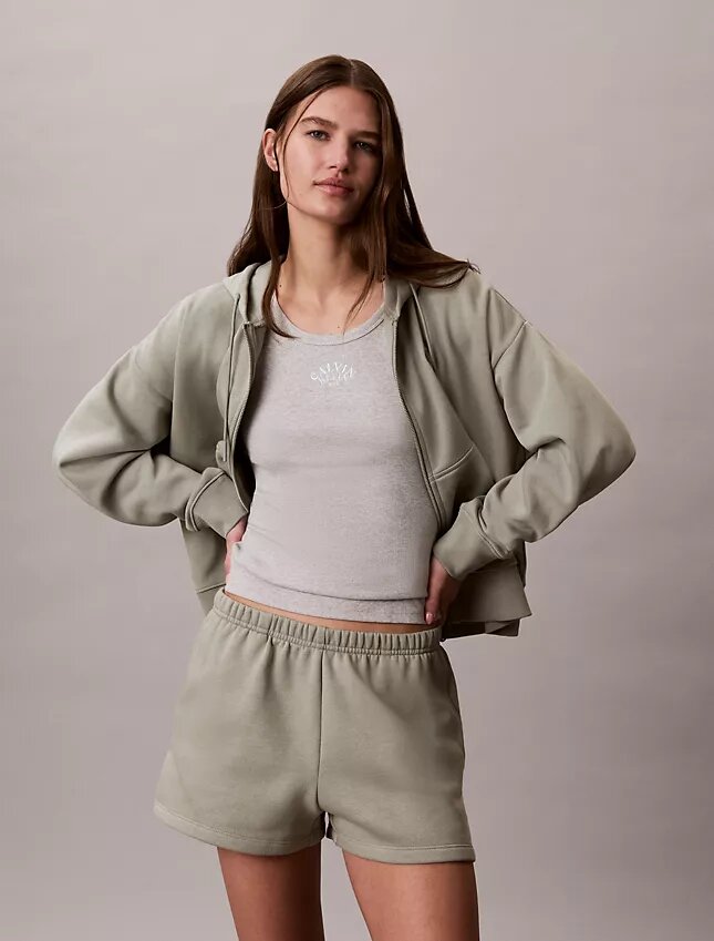 Fleece-hoodie med dragkedja och Monogram Fleece-hoodie med dragkedja och Monogram