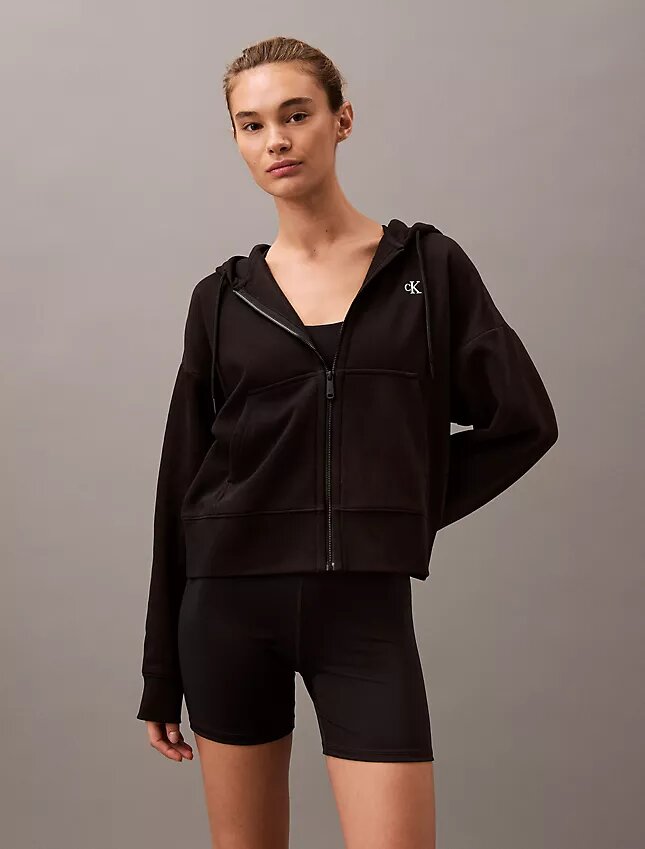Fleece-hoodie med dragkedja och Monogram Fleece-hoodie med dragkedja och Monogram