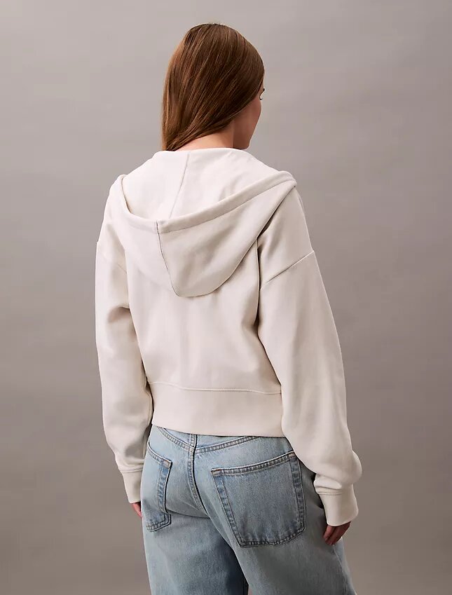 Fleece-hoodie med dragkedja och Monogram Fleece-hoodie med dragkedja och Monogram