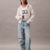 Fleece-hoodie med dragkedja och Monogram Fleece-hoodie med dragkedja och Monogram
