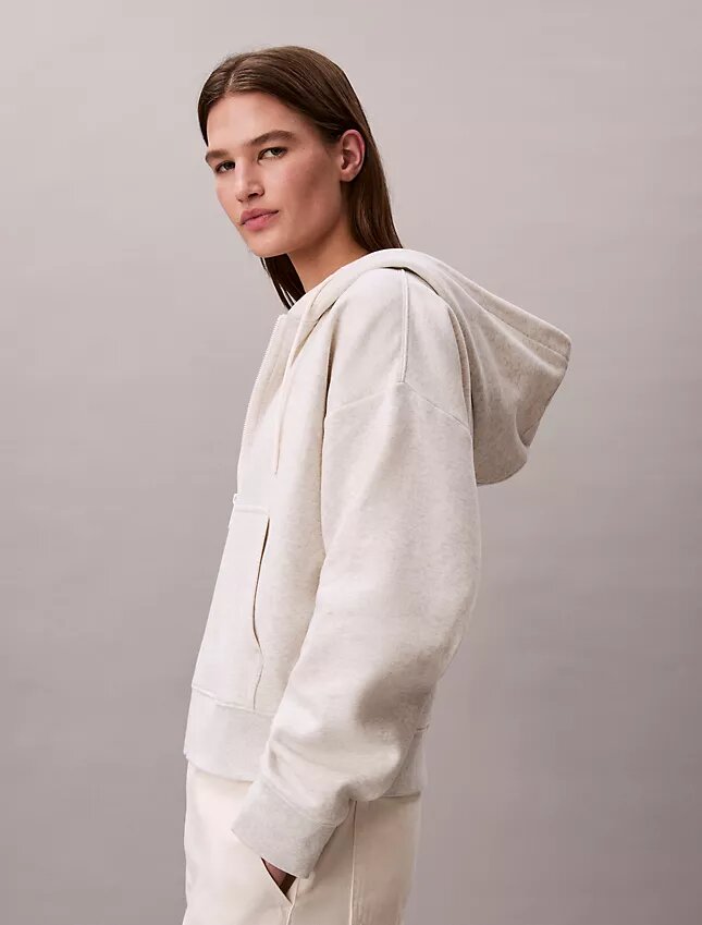 Fleece-hoodie med dragkedja och Monogram Fleece-hoodie med dragkedja och Monogram