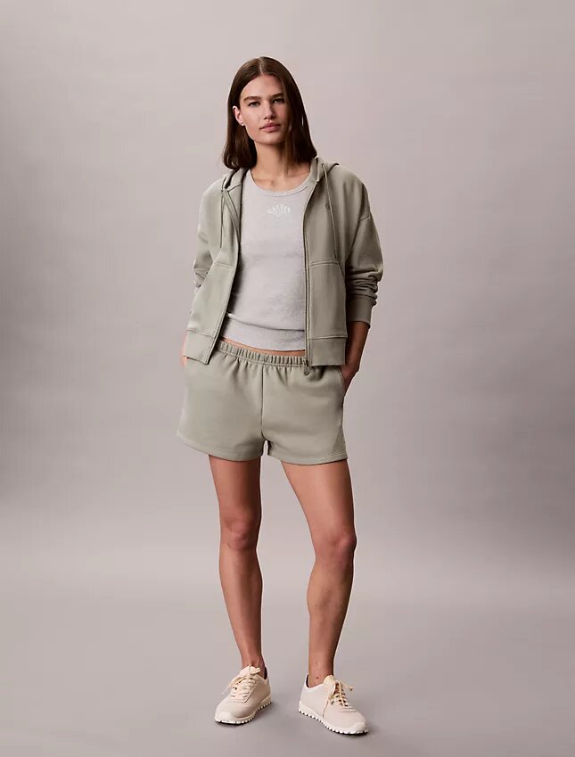Fleece-hoodie med dragkedja och Monogram Fleece-hoodie med dragkedja och Monogram