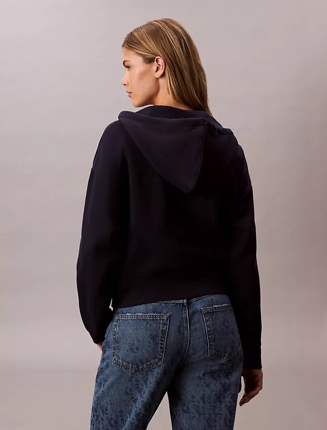 Fleece-hoodie med dragkedja och Monogram Fleece-hoodie med dragkedja och Monogram