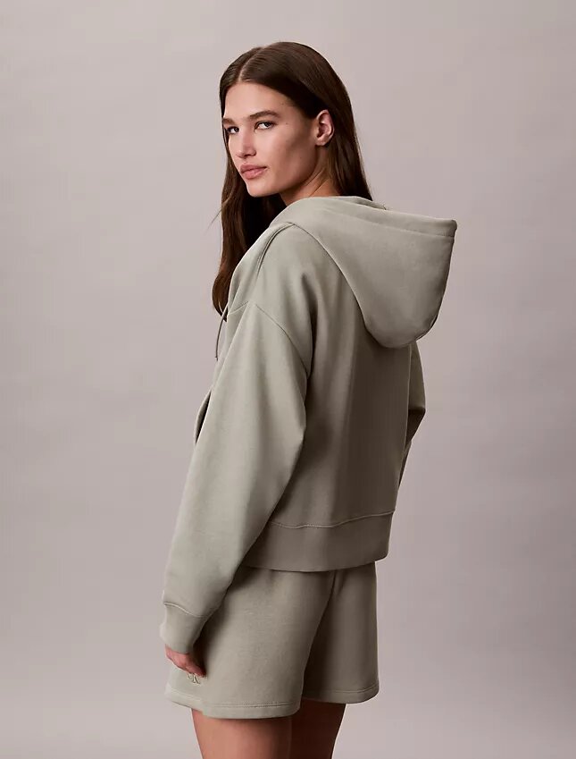 Fleece-hoodie med dragkedja och Monogram Fleece-hoodie med dragkedja och Monogram