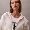 Fleece-hoodie med dragkedja och Monogram Fleece-hoodie med dragkedja och Monogram