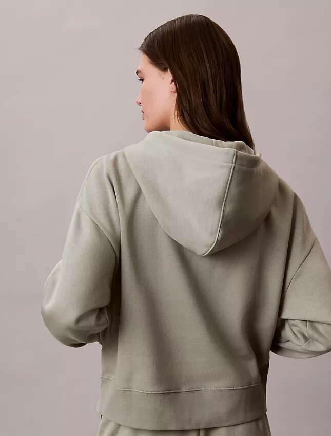 Fleece-hoodie med dragkedja och Monogram Fleece-hoodie med dragkedja och Monogram