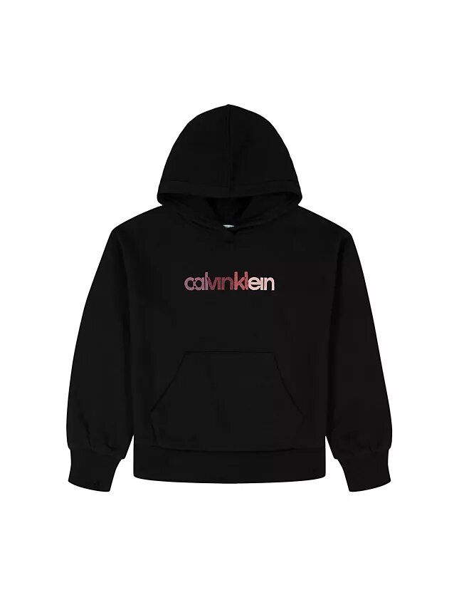 Fleece-hoodie med logotyp för flickor Fleece-hoodie med logotyp för flickor