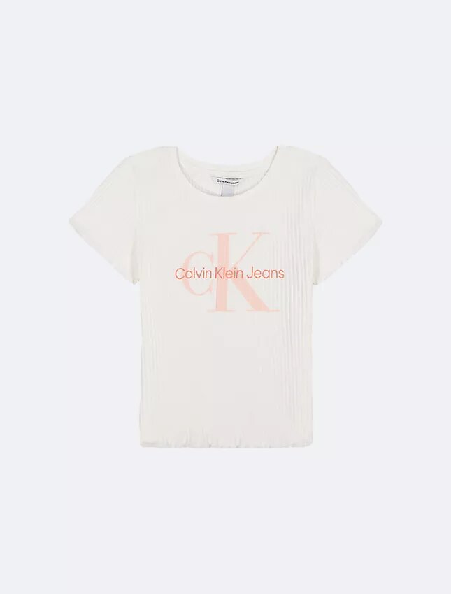 Flickor Chunky Rib Monologo T-shirt Flickor Chunky Rib Monologo T-shirt