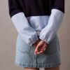 Färgblockerad nylonjacka med dragkedja Färgblockerad nylonjacka med dragkedja