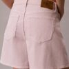 Garment-färgade A-linjeformade shorts med hög midja Garment-färgade A-linjeformade shorts med hög midja