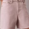 Garment-färgade A-linjeformade shorts med hög midja Garment-färgade A-linjeformade shorts med hög midja