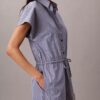 Garnfärgad poplin-bomullsromper Garnfärgad poplin-bomullsromper