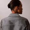 Glansig denim-bomberjacka Glansig denim-bomberjacka