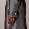 Glansig denim-bomberjacka Glansig denim-bomberjacka