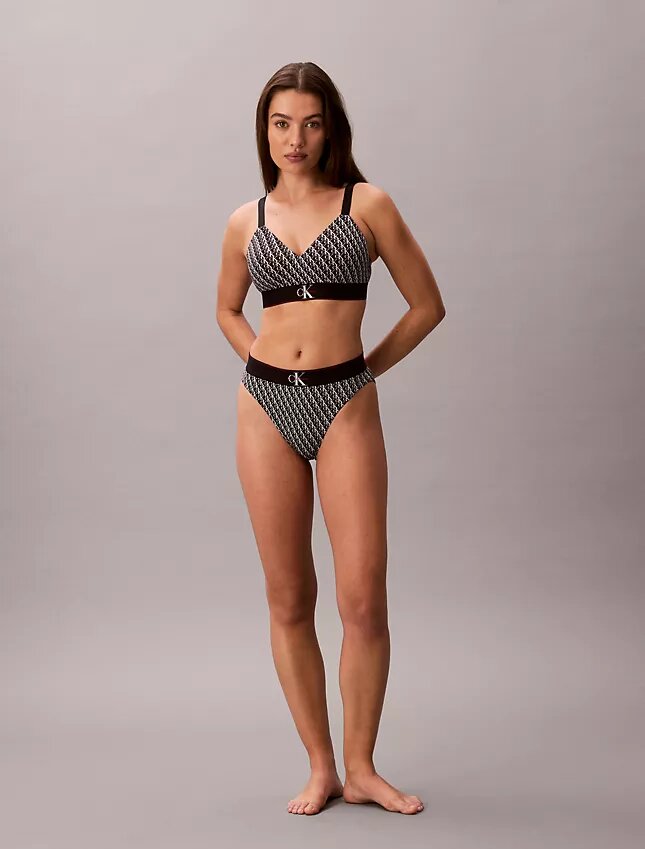 Grafisk Monogram-Bralette i Microfiber med stretch och lätt foder Grafisk Monogram-Bralette i Microfiber med stretch och lätt foder